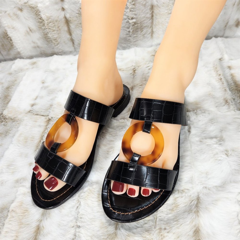 Mata Shoes Black Slip- On Flats Summer Fashion Sandals - Picture 2 of 9